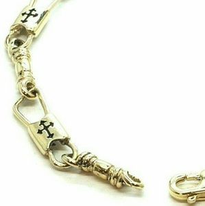 Fishers of Men Acts Bracelet 10k Yellow Gold Budded Cross 9.5 in